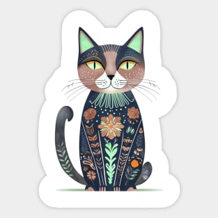 Boho Cat: Free-Spirited Feline Sticker